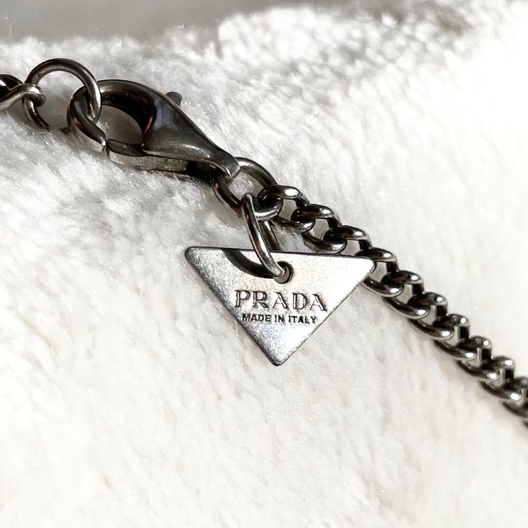 ナ*コ様 PRADA ネックレス Ag925 ペンダント 三角プレート ロゴ チ