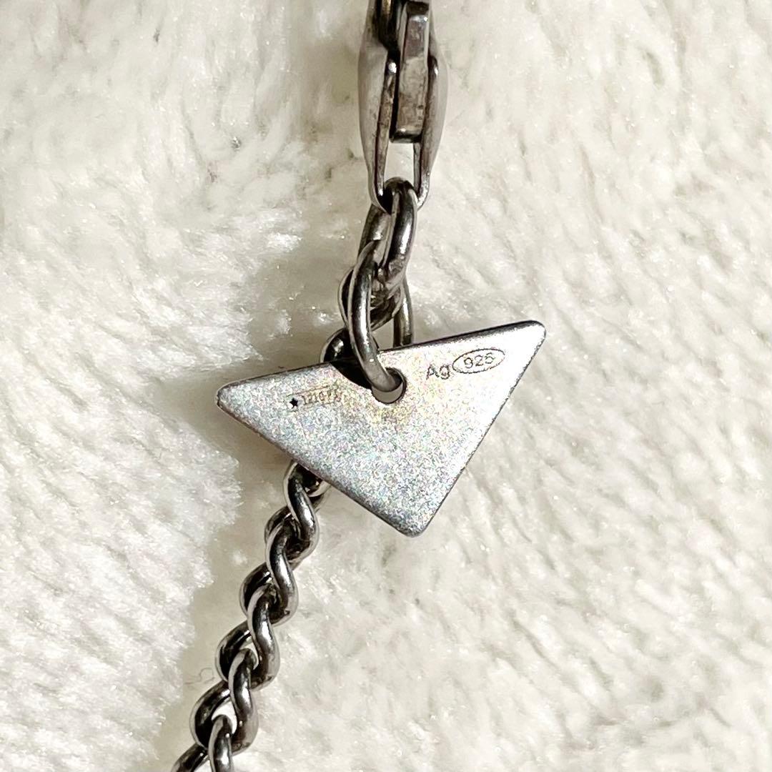ナ*コ様 PRADA ネックレス Ag925 ペンダント 三角プレート ロゴ チ