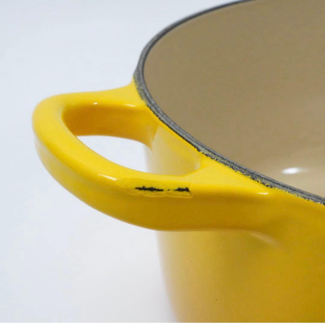 【美品】LE CREUSET　ココット ロンド ディジョンイエロー　22cm