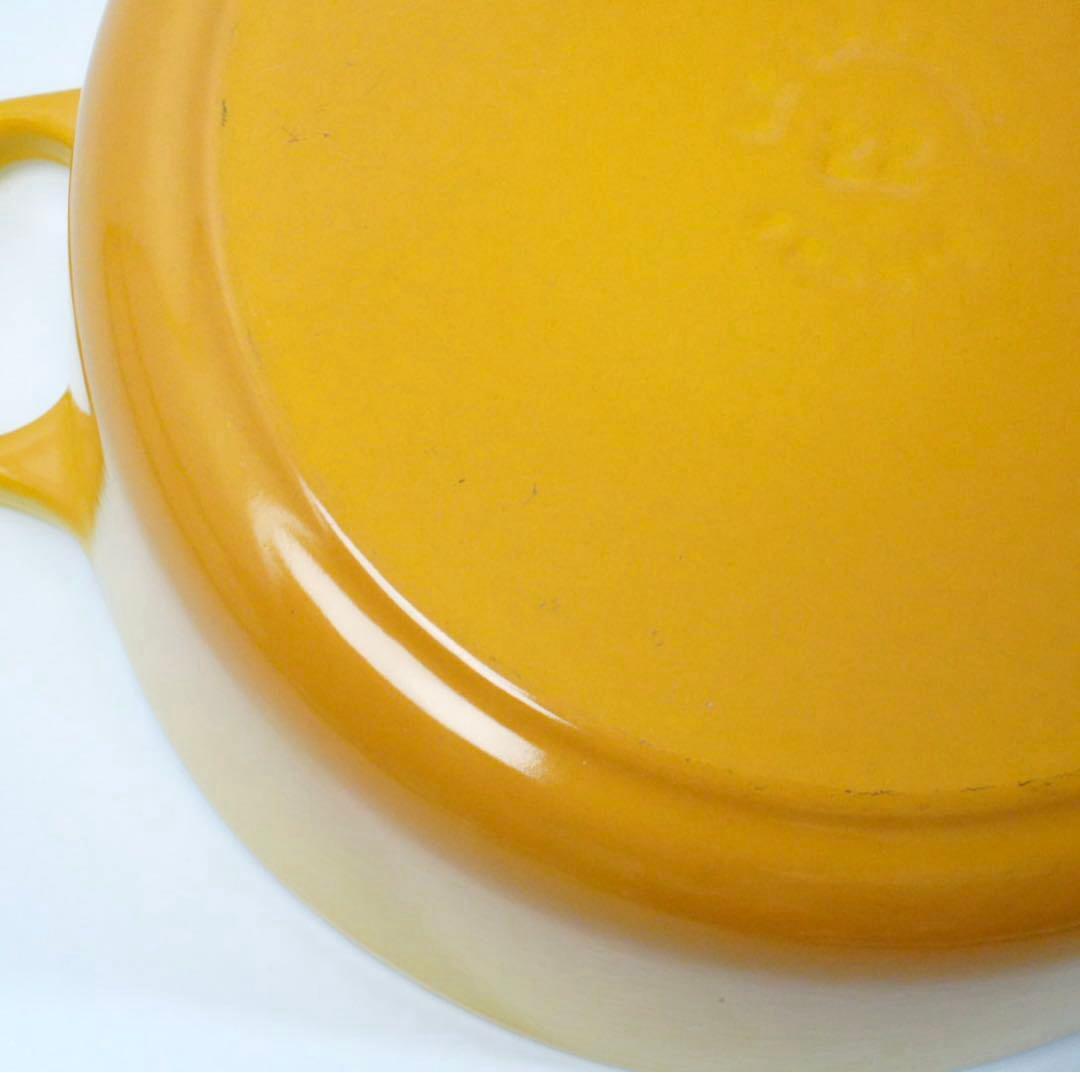 【美品】LE CREUSET　ココット ロンド ディジョンイエロー　22cm