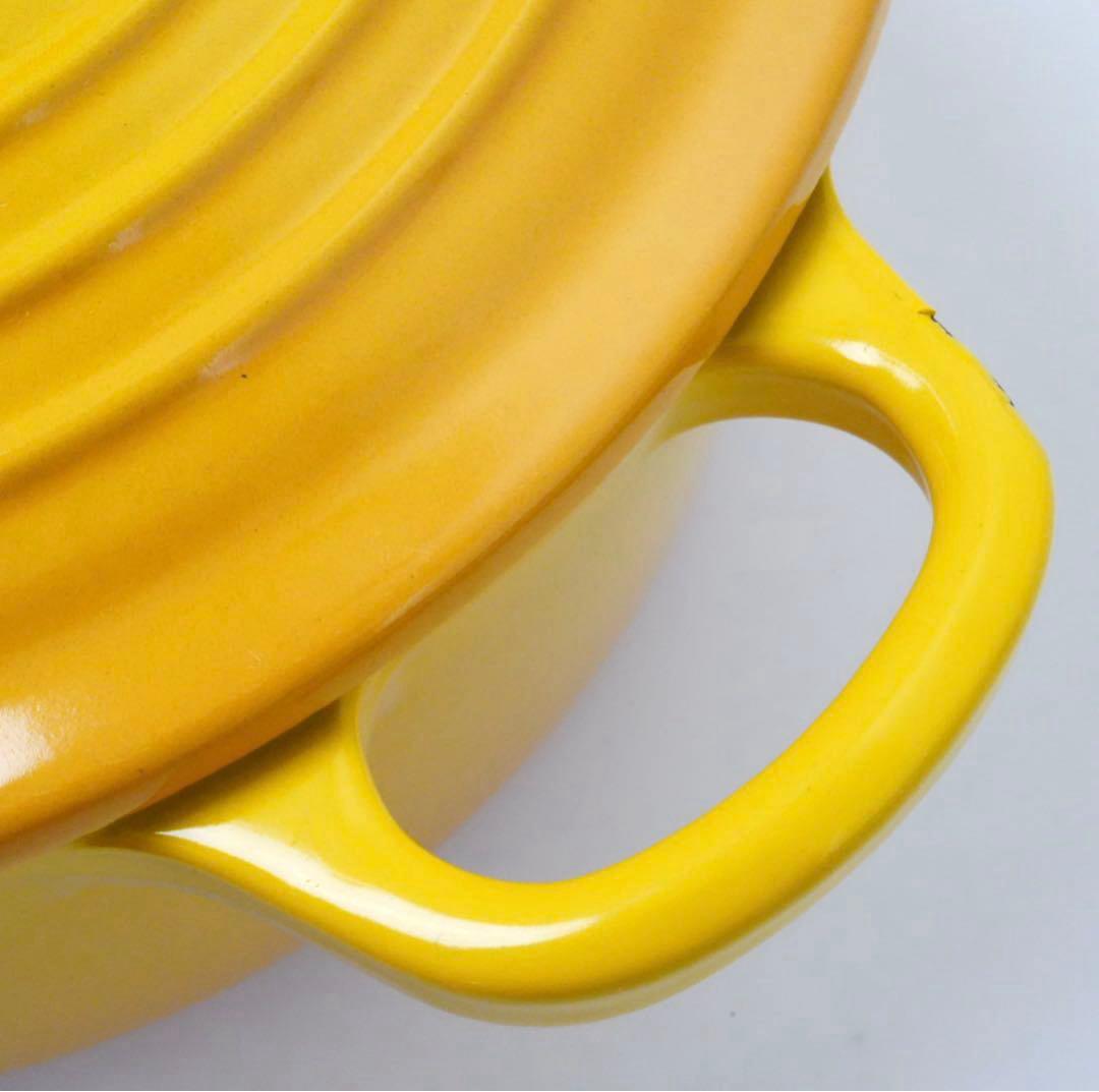 【美品】LE CREUSET　ココット ロンド ディジョンイエロー　22cm