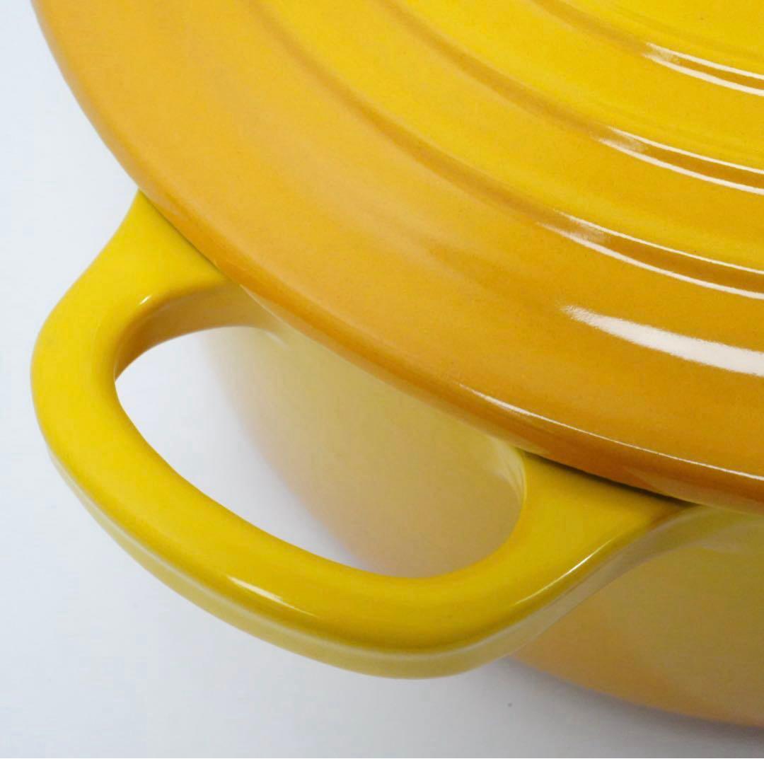 【美品】LE CREUSET　ココット ロンド ディジョンイエロー　22cm