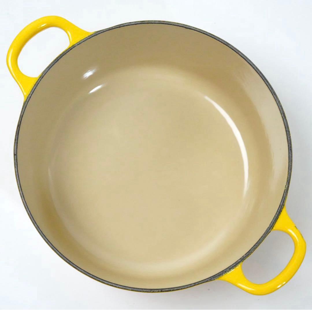 【美品】LE CREUSET　ココット ロンド ディジョンイエロー　22cm