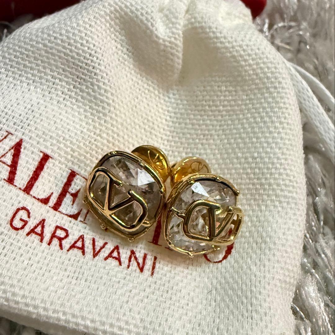 VALENTINO ゴールドクリスタルピアス