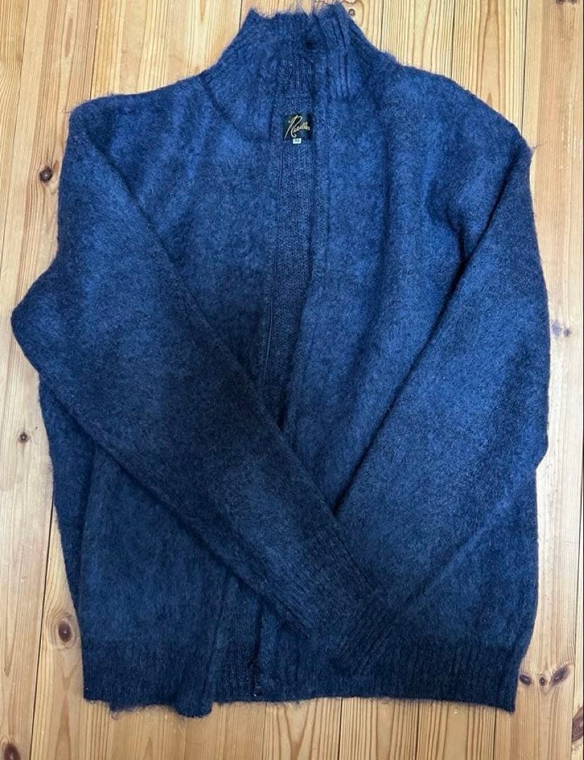 NEEDLES Zipped Mohair Cardigan ネイビー
