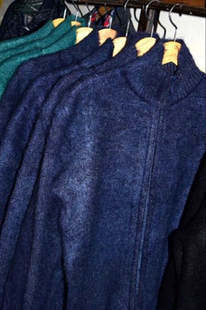 NEEDLES Zipped Mohair Cardigan ネイビー
