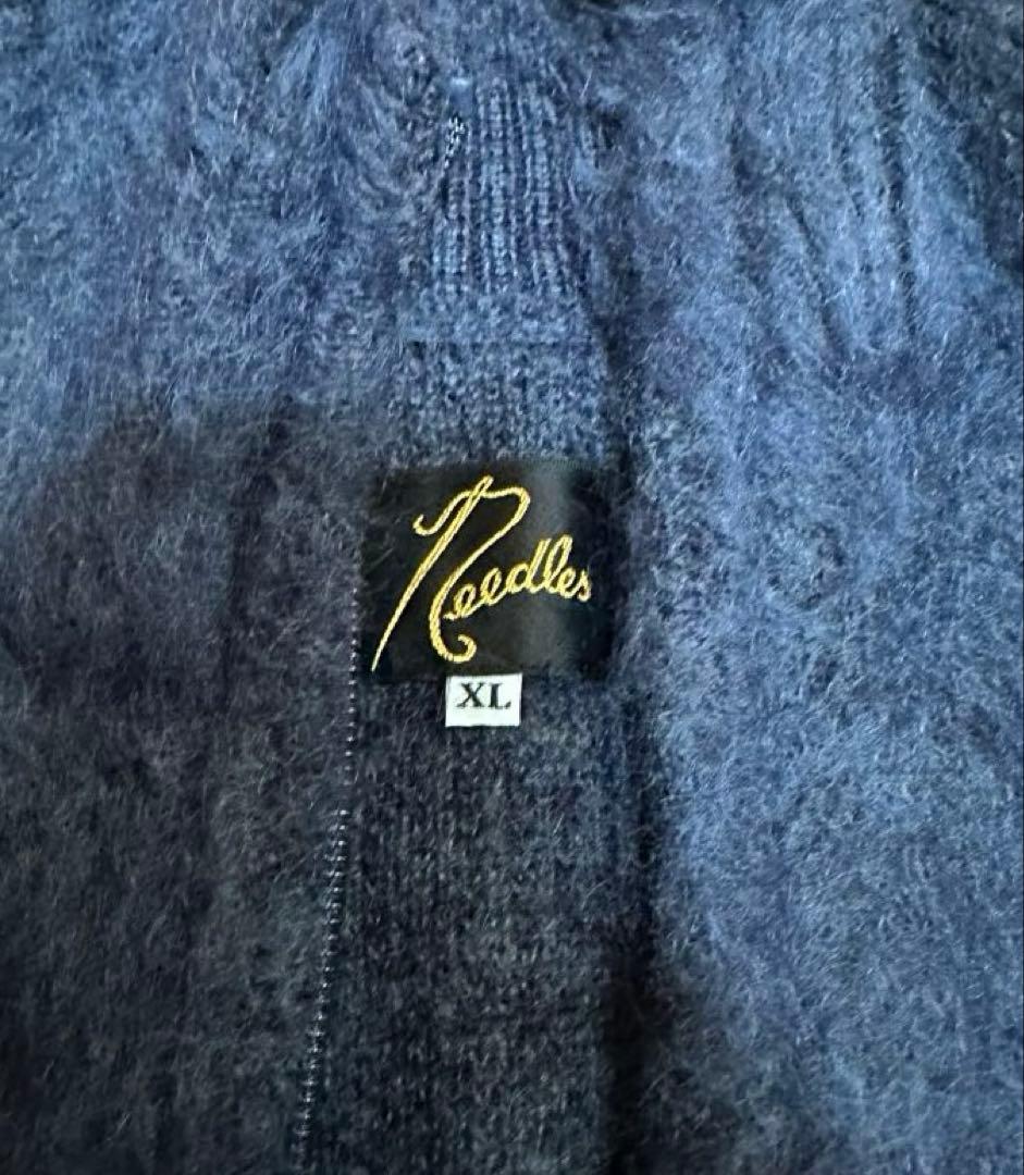 NEEDLES Zipped Mohair Cardigan ネイビー