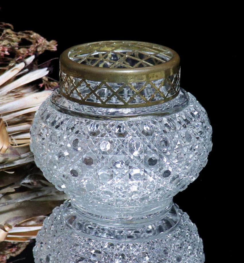 オールド・バカラ 激レア ブロンズ蓋付き 大型 キャンディボックス ディアマン