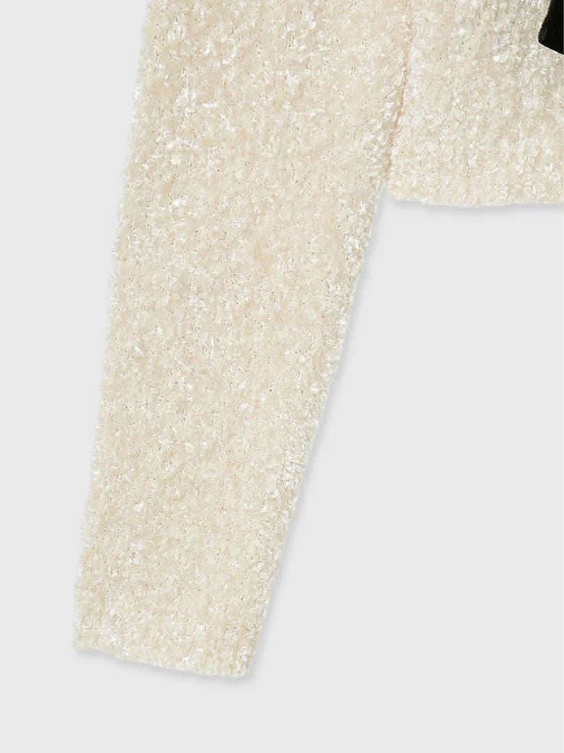 【超美品】eimyistoire フロントリボンニットトップス ホワイト