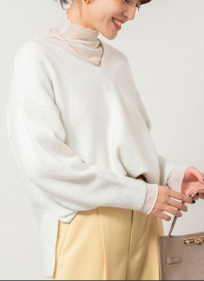 今期 NOLLEY’S Sophi ★モヘヤスパンコールVネックプルオーバー
