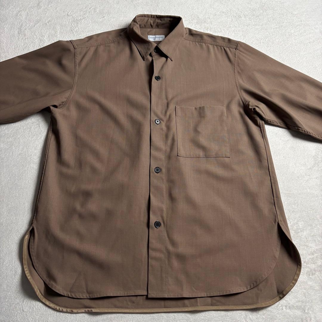JOHN SMEDLEY ウールギャバジン　ストレッチシャツ　リラックスフィット