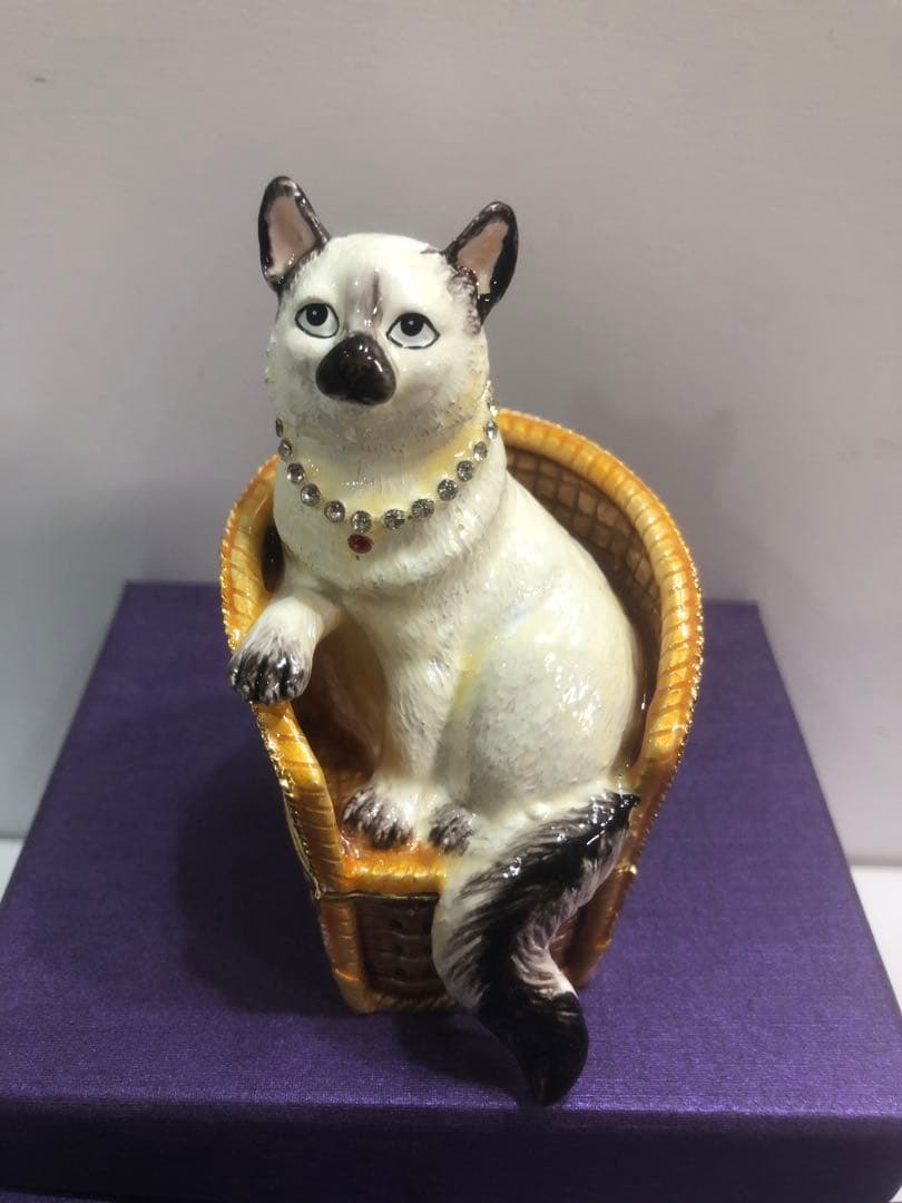 エナメル ジュエリーボックス 装飾 小物入れ 猫ちゃん 5点セット