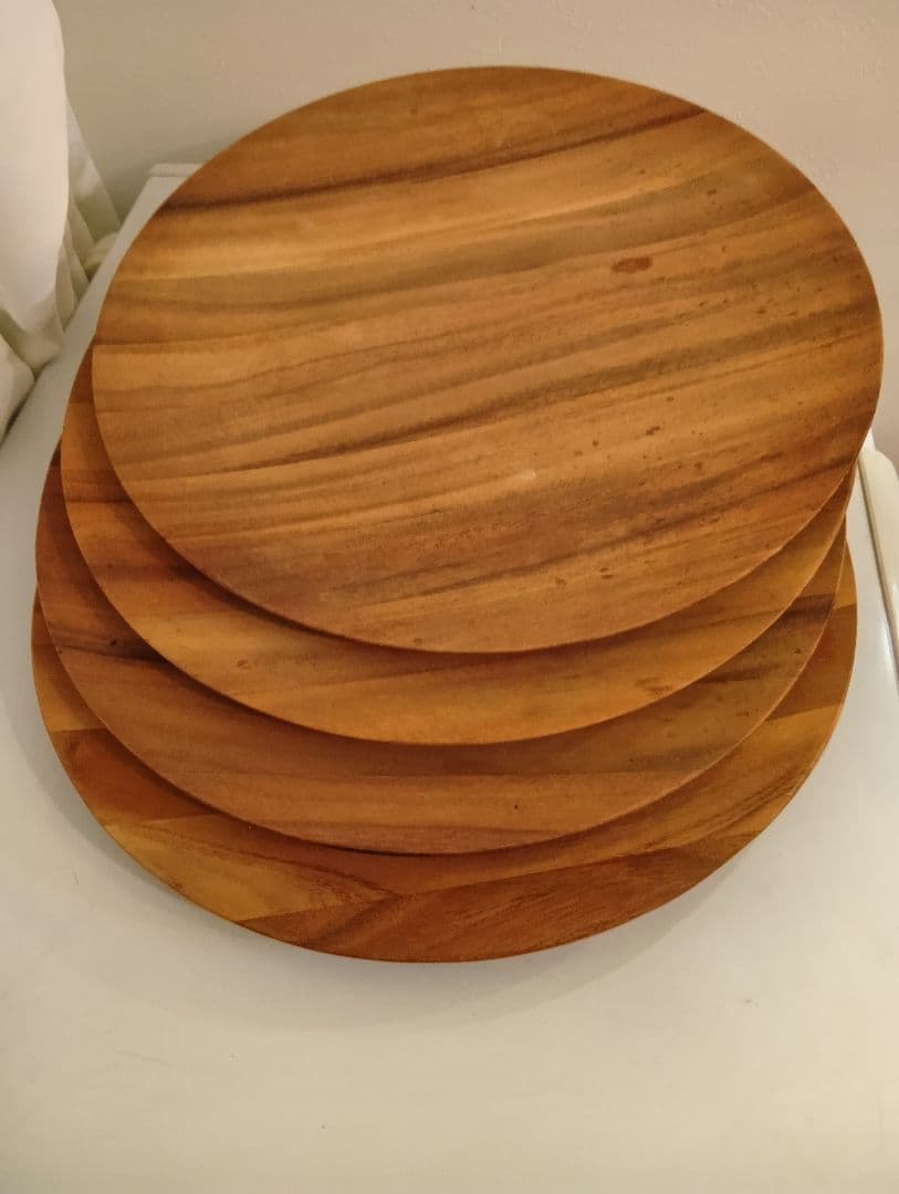 ピザ用木製円形プレート 約40cm 4枚セット