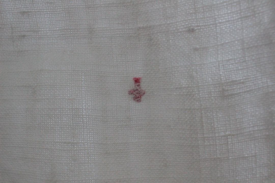 フランスアンティーク/タブリエ・ギャザーリネンエプロン/H・A