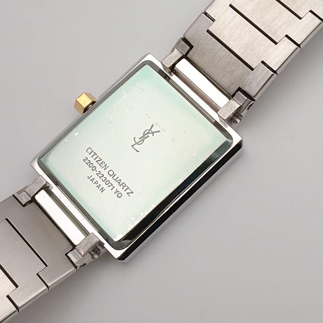 希少 イヴサンローラン YSL スクエア コンビカラー ビンテージ 腕時計