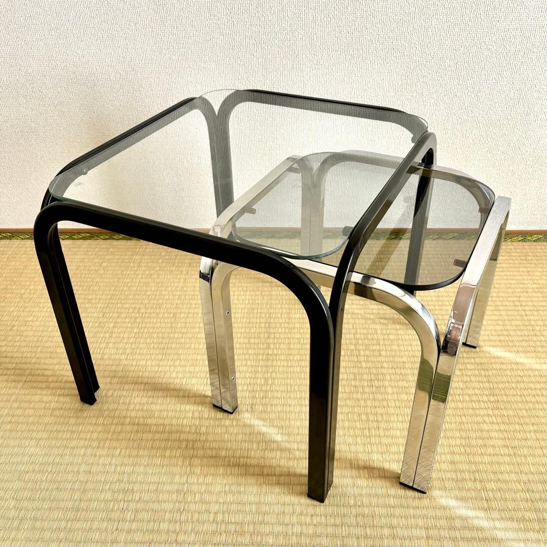 アイアンフレーム ガラステーブル コーヒーテーブル レトロ ミッドセンチュリー