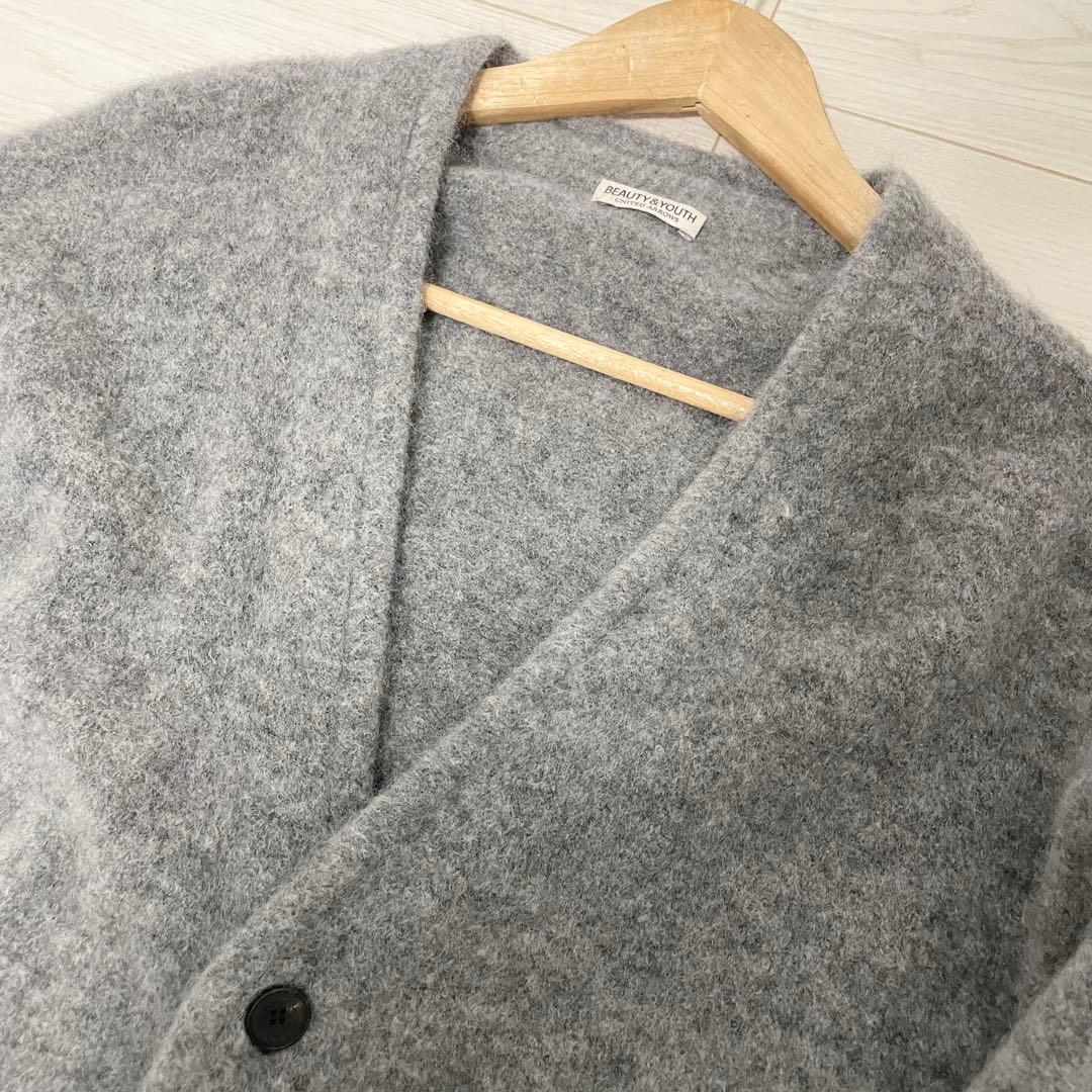 新品同様✨BEAUTY&YOUTH アローズ　モヘヤカーディガン　ウール　L