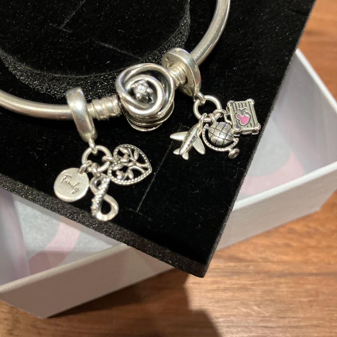 Pandora パンドラ　シルバーブレスレット　バングル　925 リングセット