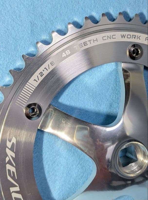 SKEACE スクエアテーパー ピストクランク 165mm 48T シルバー