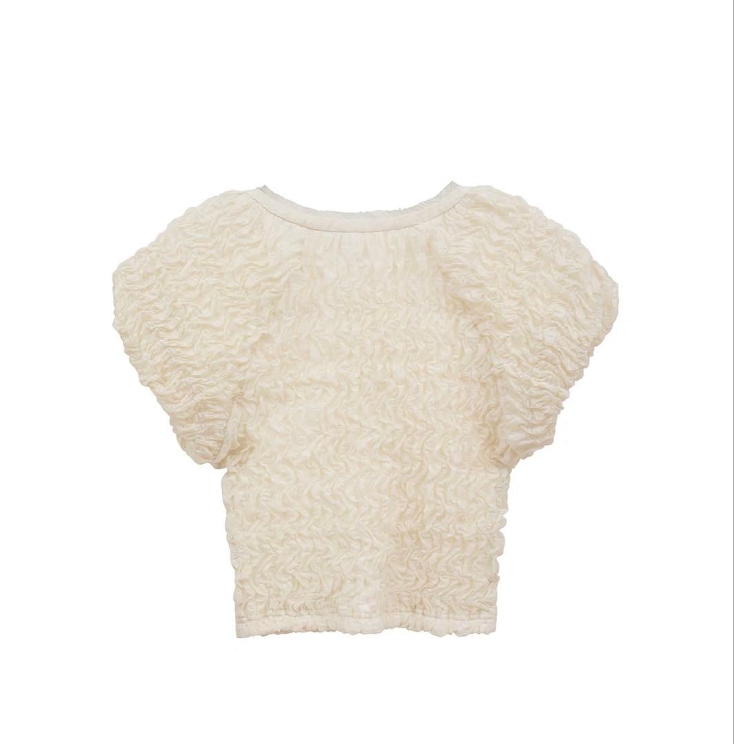 【9/27まで】CLANE SHIRRING PUFF TOPS アイボリー