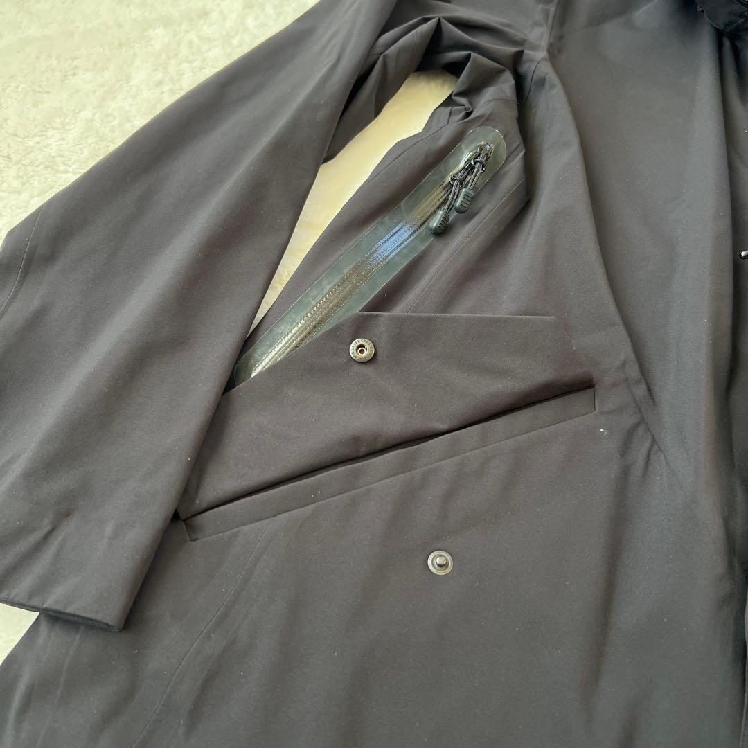 【BLACK lab.】極美品 ステンカラーコート M 黒 止水ジップ 希少