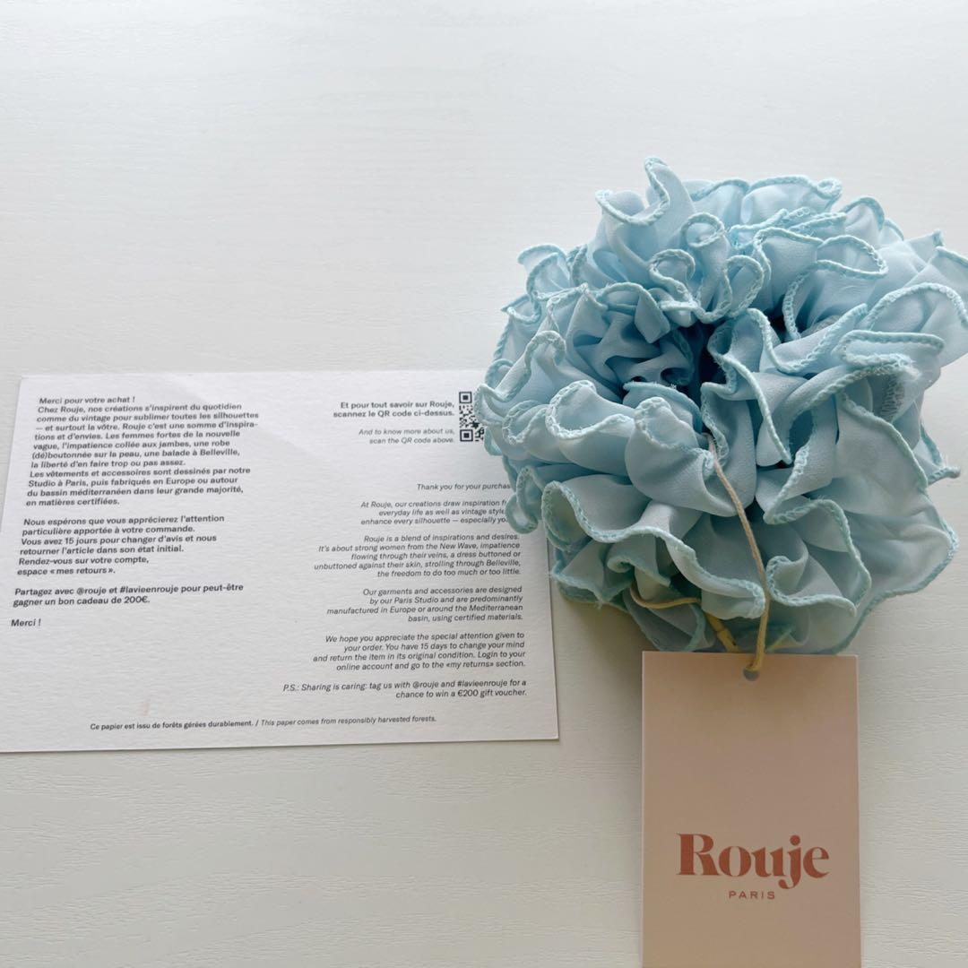 【Rouje ルージュ】可愛い フリル シュシュ ヘアーアクセサリー