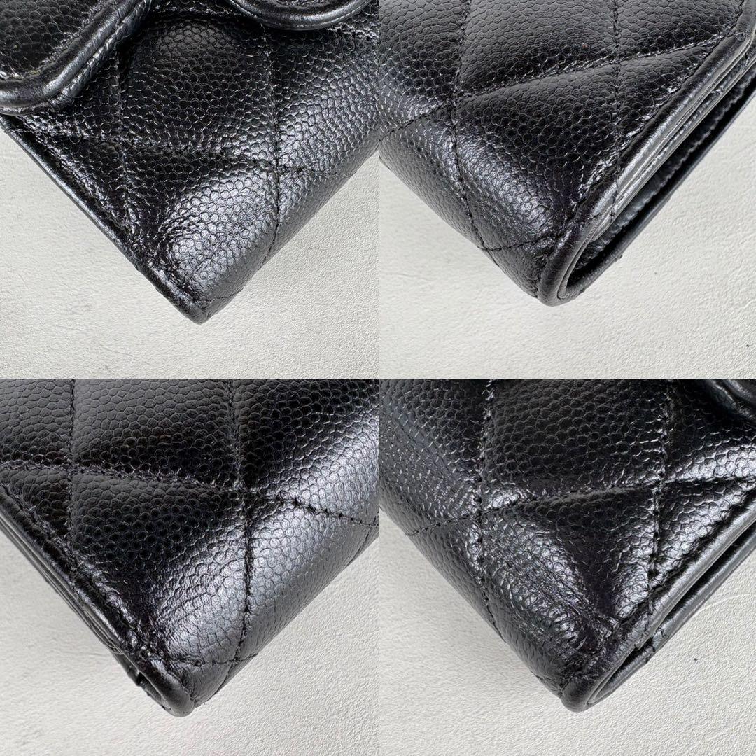CHANEL マトラッセ　キャビアスキン　三つ折り　財布　ケース