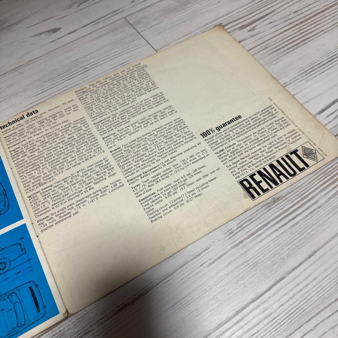 Gordini Renault 8 カタログ