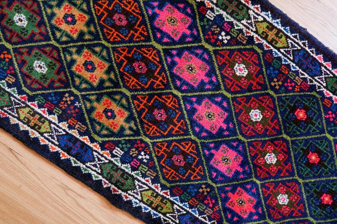 231×55cm　 アフガニスタン手織り絨毯 ランナー トライバルラグ