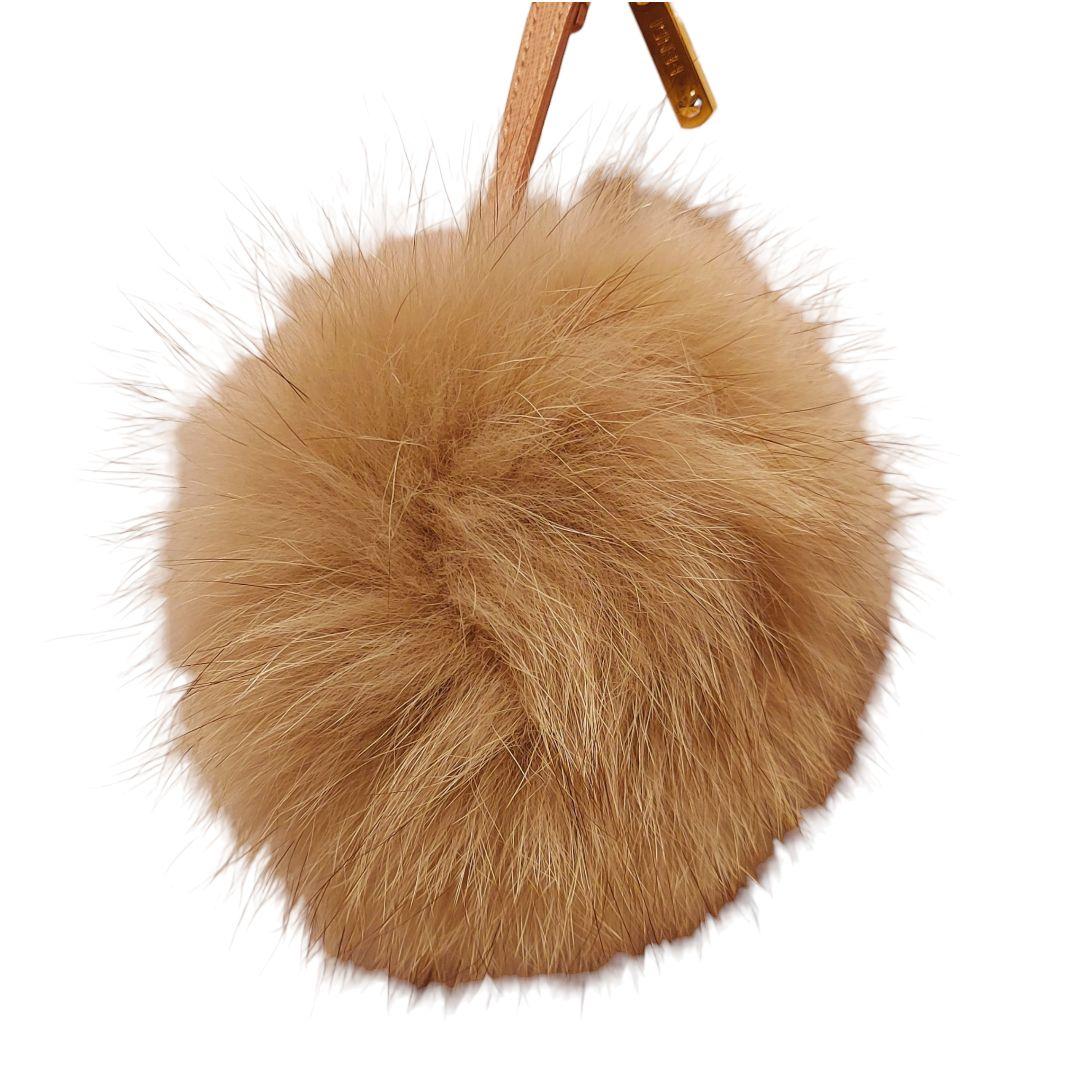 【FENDI】ファー チャーム バイカラー レザー ピンク