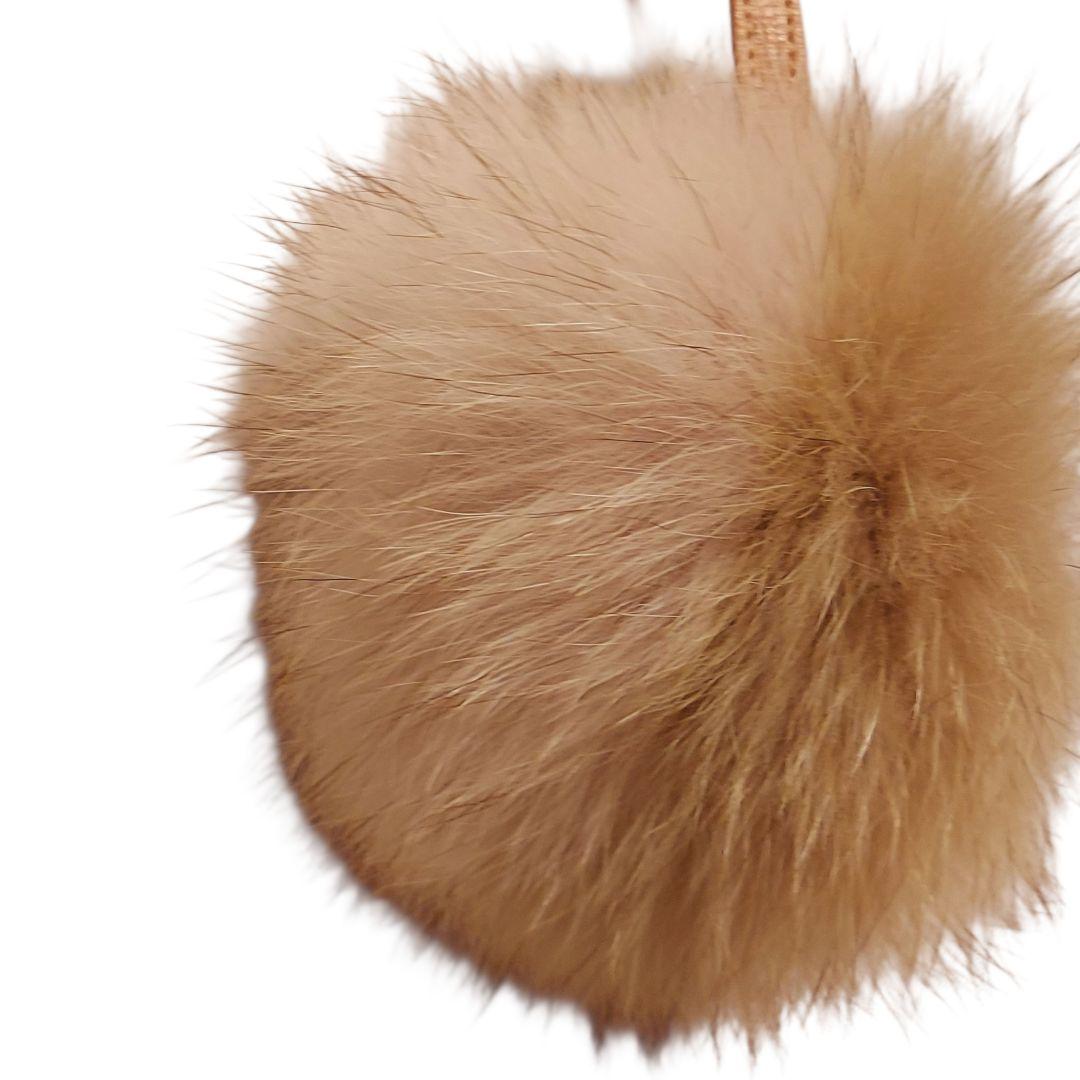 【FENDI】ファー チャーム バイカラー レザー ピンク