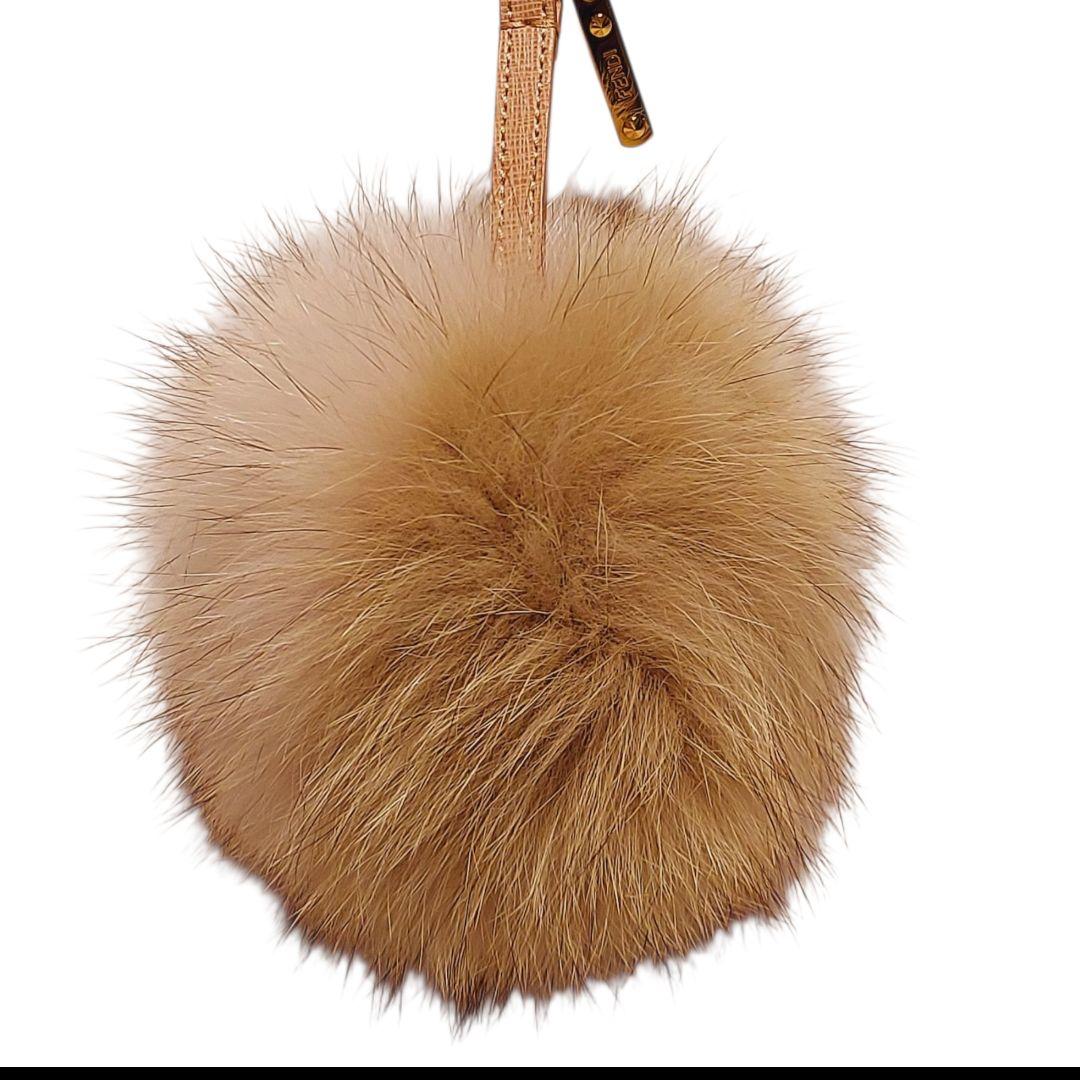 【FENDI】ファー チャーム バイカラー レザー ピンク