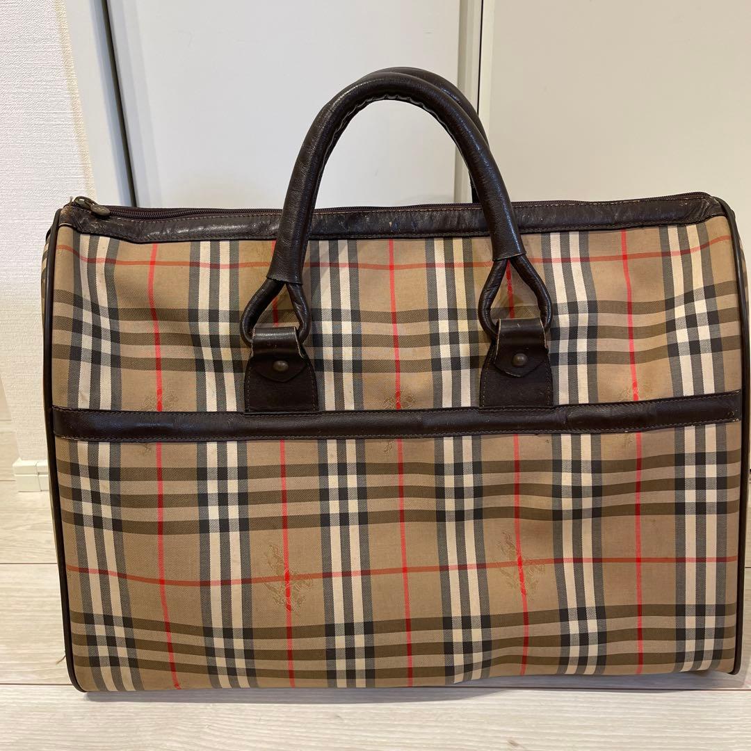 Burberry チェック柄 ボストンバッグ【大型】