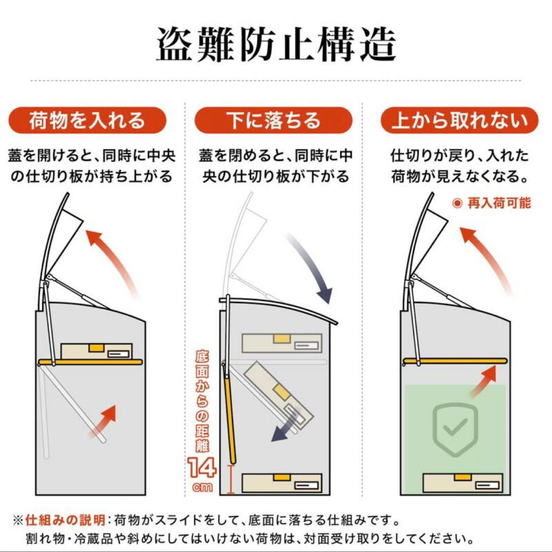 【訳あり】 宅配ボックス 大容量 置き型 防盗 ダイヤル式 ブラック
