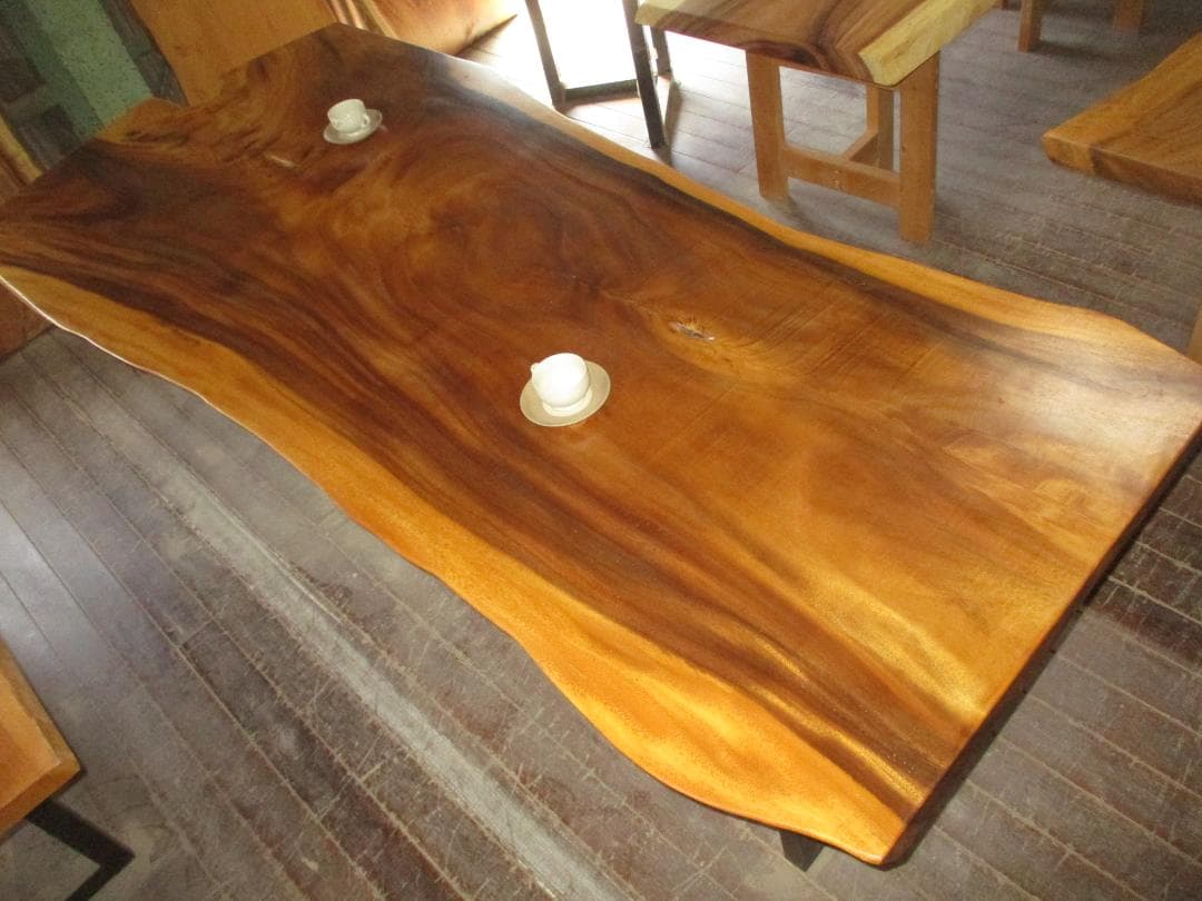 J-0024■　モンキーポッド　テーブル　ローテーブル　ダイニング　座卓　一枚板