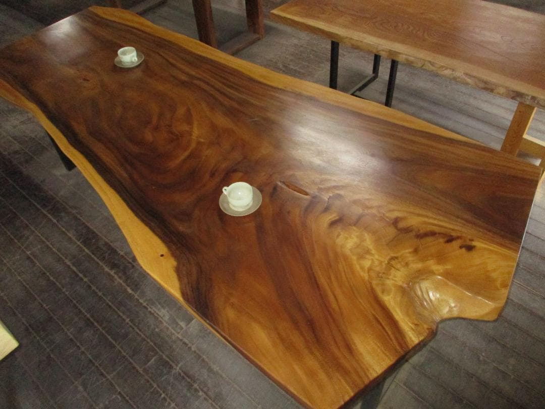 J-0024■　モンキーポッド　テーブル　ローテーブル　ダイニング　座卓　一枚板