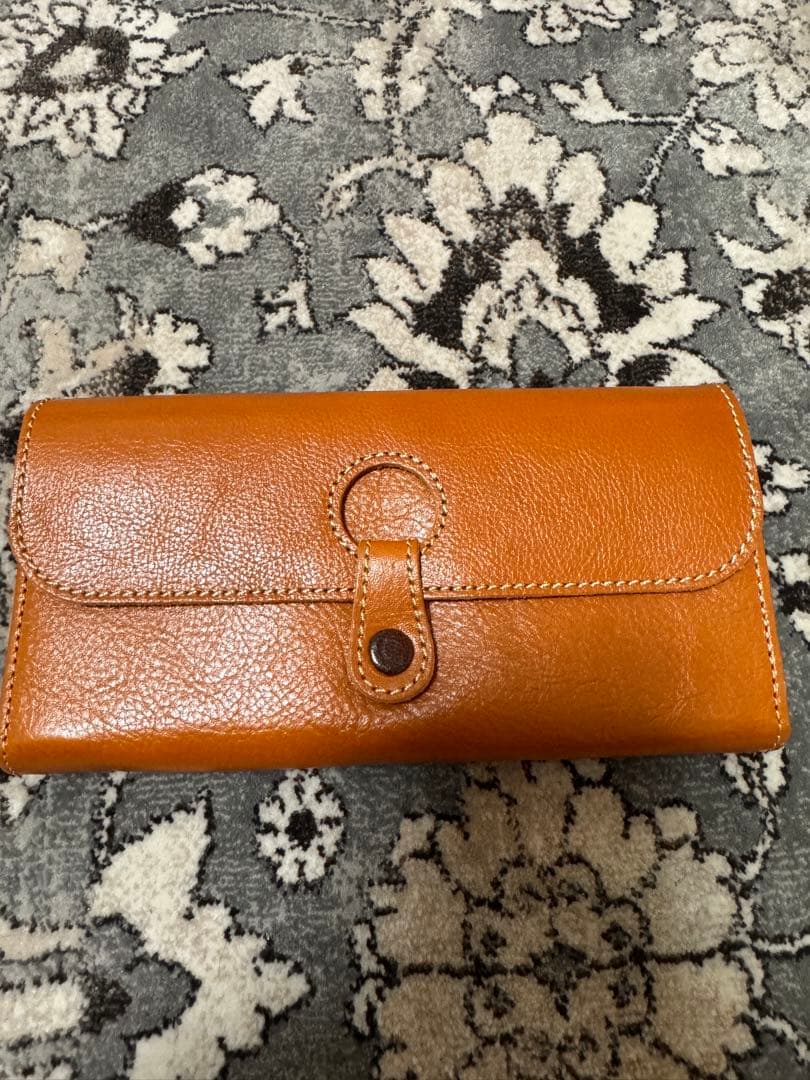 オレンジ レザー メガネケース