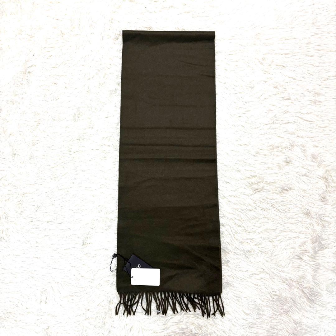 新品タグ付✨ HUGO BOSS マフラー カシミヤ 100% オリーブ