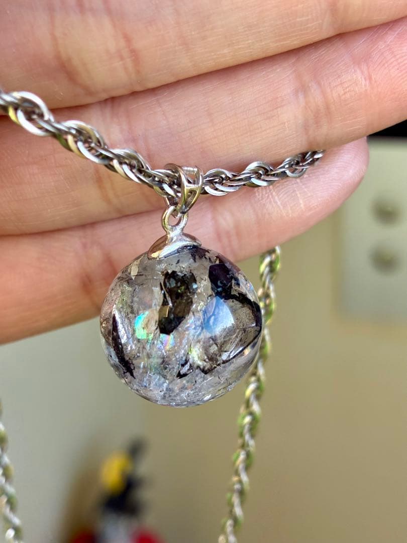 高品質5A大きくはっきりたぷたぷ✨ヒマラヤエレスチャル水入り水晶ペントップ925