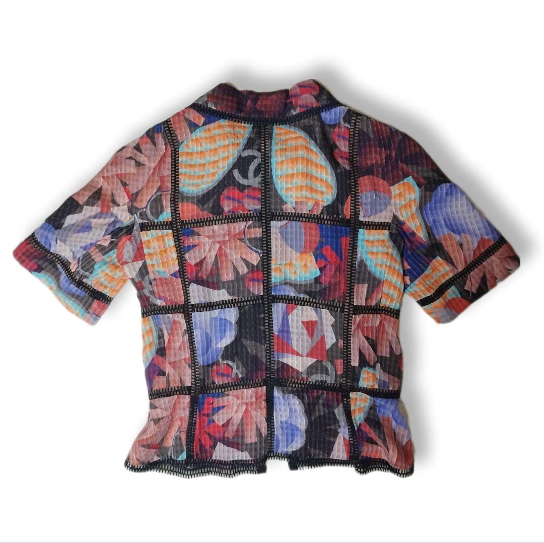 ほぼ未使用☆　CHANEL　シャツ　ブラウス　ココマークボタン　アロハ　シルク