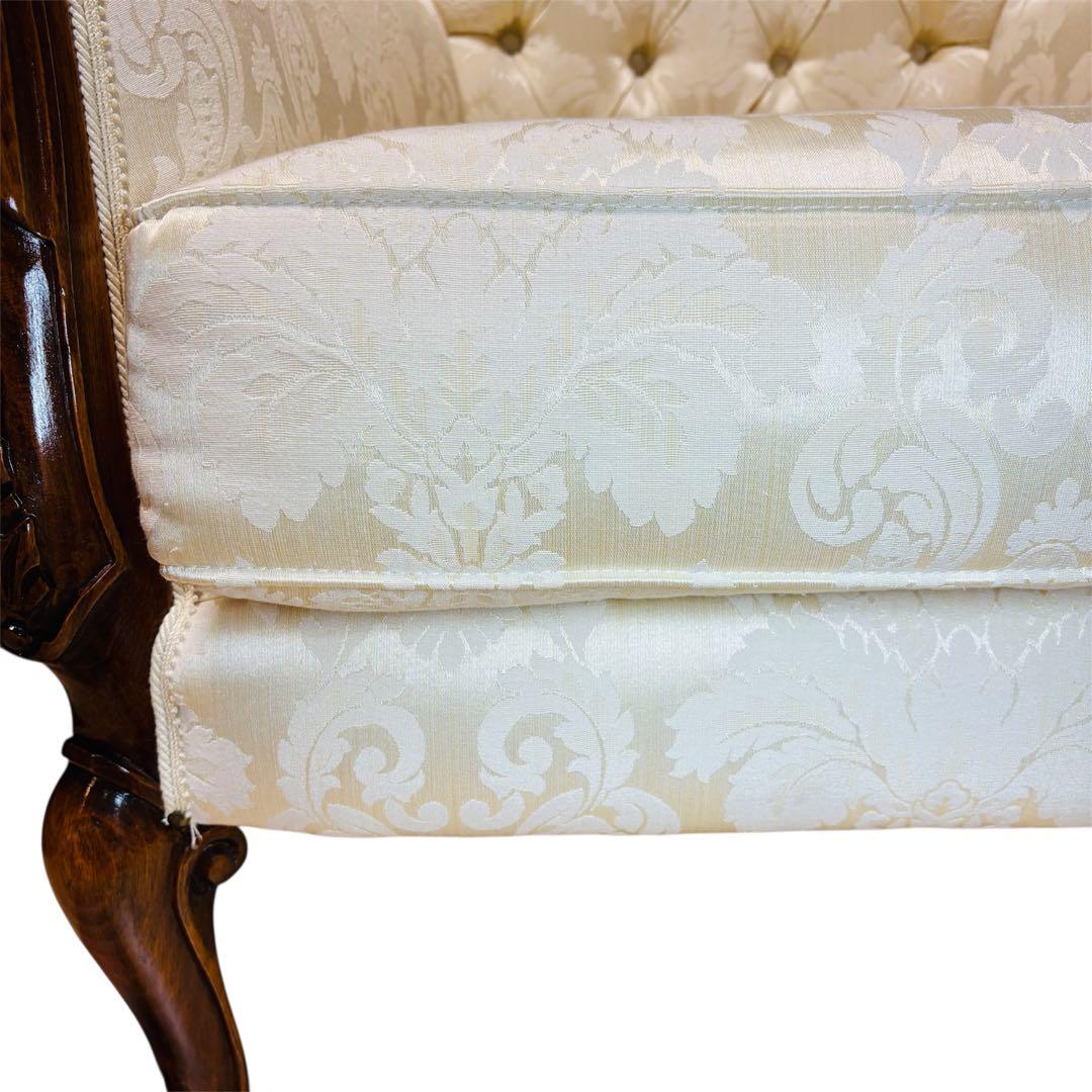 エクセレンテ　イタリア製　アームチェア　1人掛けソファ　ハイバック　猫足　ロココ