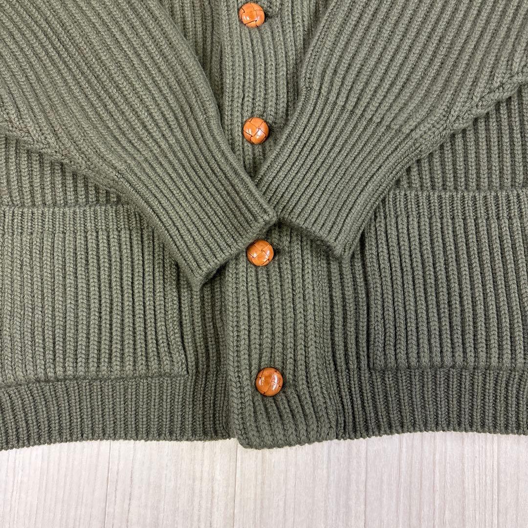 HERILL カシミヤカーディガン オリーブグリーン　2 ゴールデンキャッシュ