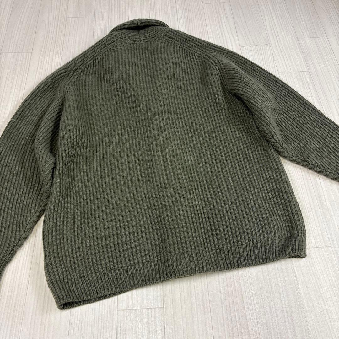 HERILL カシミヤカーディガン オリーブグリーン　2 ゴールデンキャッシュ