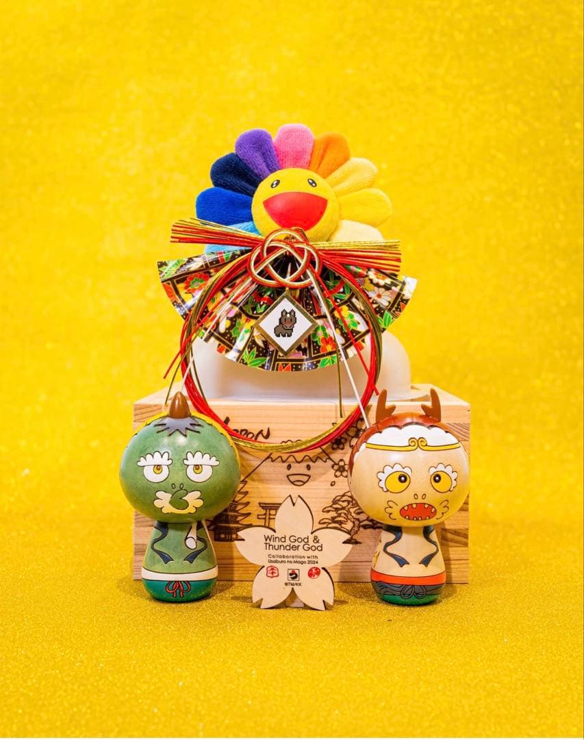 【新品未開封】　村上隆 風神雷神こけし 小　卯三郎の孫コラボ　もののけ京都