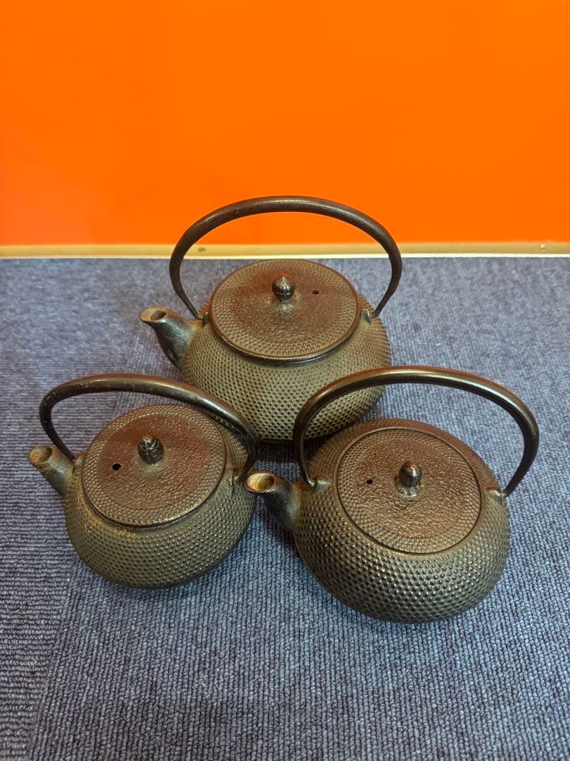 1905 南部鉄器　鉄瓶　3客