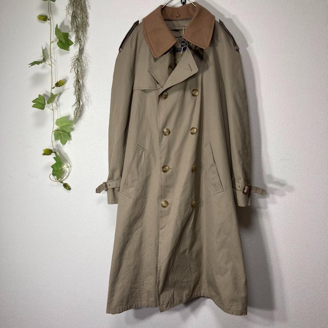 80s ブルックスブラザーズ トレンチコート　ウールライナー　裏地チェック柄