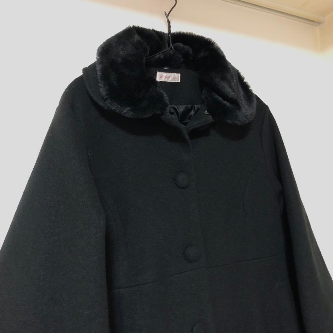 未使用品 青木美沙子 しまむら ロングコート 黒 Lサイズ ブラック
