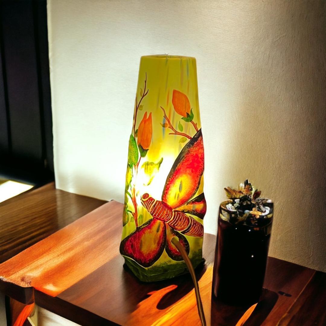 ドームナンシー 　卓上照明　高さ21cm 被せガラス　アンテルカレール　立体