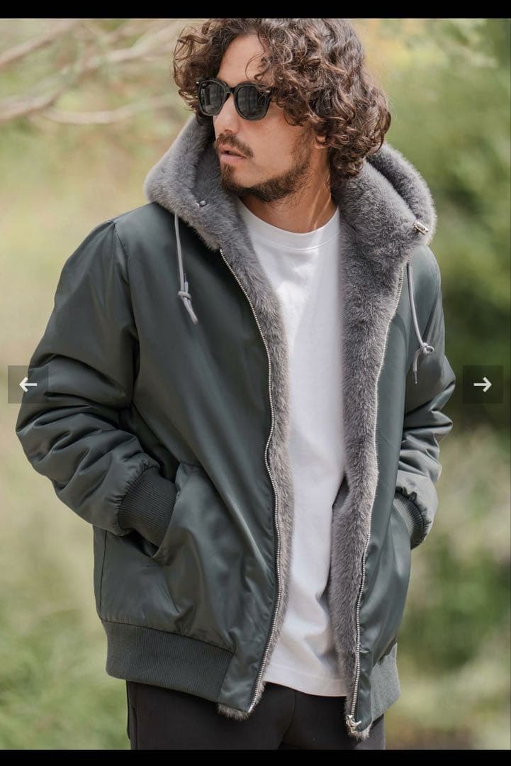 CAMBIO カンビオ リバーシブルエコファーナイロンブルゾン size M