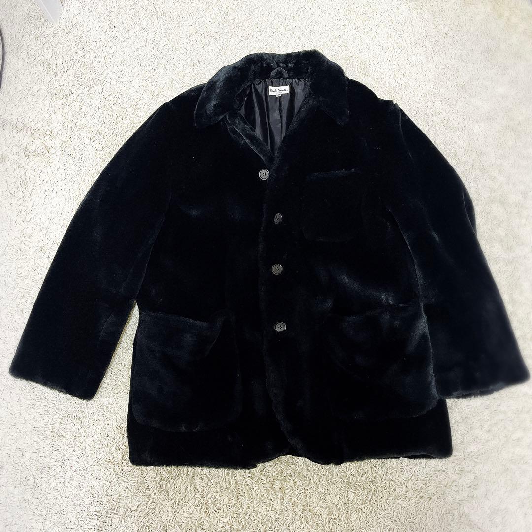 【希少】ポールスミス　ブラックファージャケット メンズ